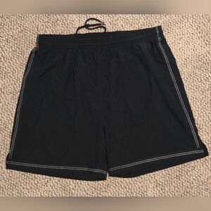 Black Athletic Shorts with Silver Trim
